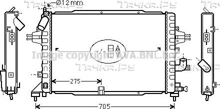Радиатор охлаждения двигателя AVA для Opel Astra H 2004-2014. Артикул OLA2383