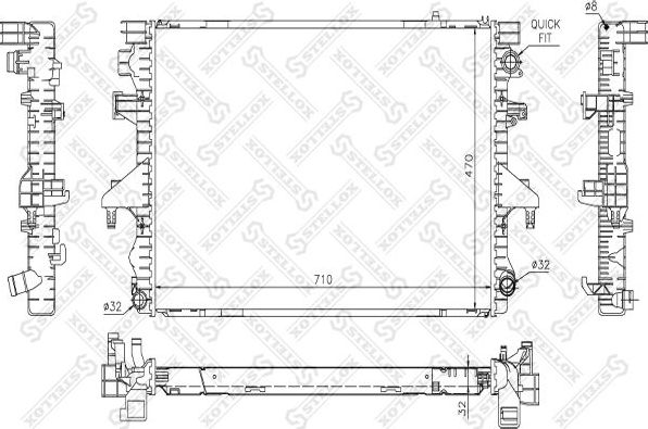 Радиатор охлаждения двигателя Stellox. Артикул 10-26430-SX