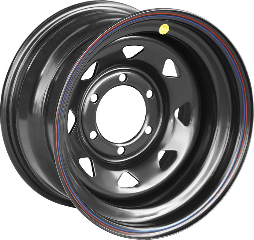Колёсный диск OFF-ROAD Wheels усиленный стальной черный 6x139,7 8xR15 d110 ET-19 (треуг. мелкий) для Mitsubishi L200 III 1996-2005. Артикул 1580-63910BL-19A17