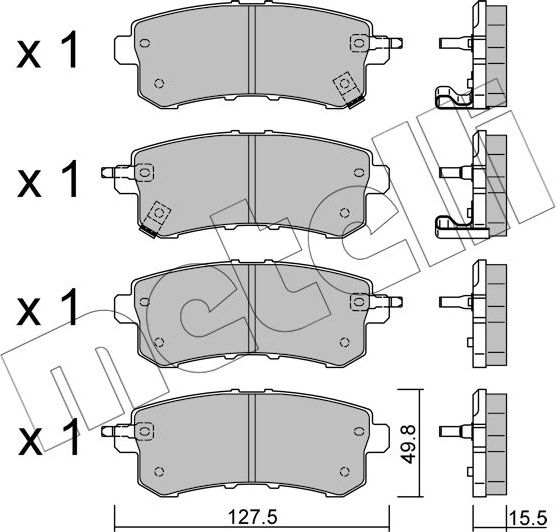 Тормозные колодки Metelli. Артикул 22-1155-0