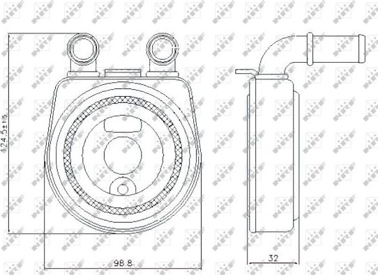 Радиатор масляный (маслоохладитель) для двигателя NRF. Артикул 31238