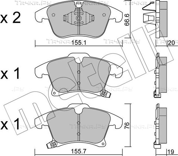 Тормозные колодки Metelli передние для Ford S-MAX II 2015-2026. Артикул 22-1039-0