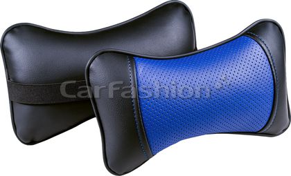 Подушка под шею CarFashion Balaton ортопедическая, цвет Синий/Черный/Синий. Артикул 41312