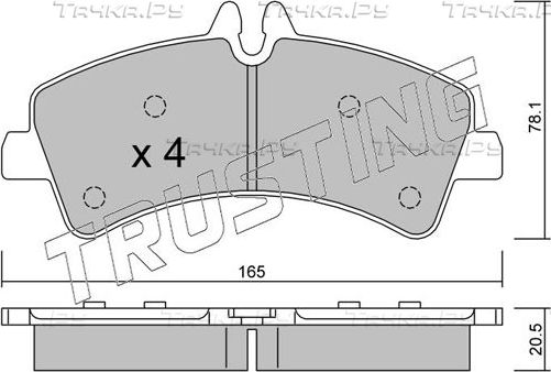 Тормозные колодки Trusting задние для Volkswagen Crafter I 2006-2016. Артикул 690.0