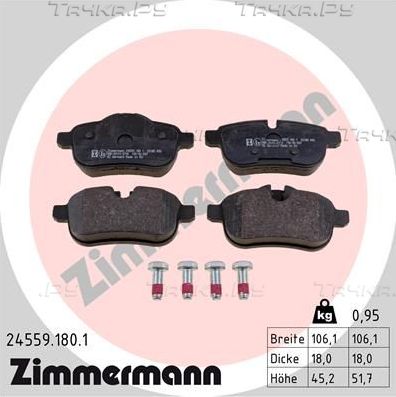 Тормозные колодки Zimmermann. Артикул 24559.180.1