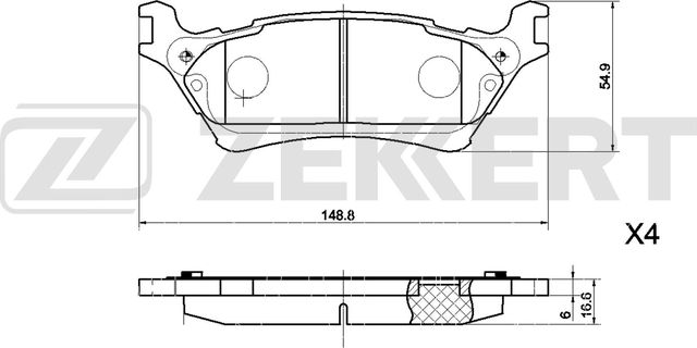 Тормозные колодки Zekkert задние для Ford F-150 XII 2009-2014. Артикул BS-1332