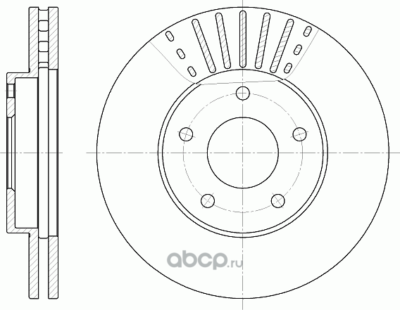 Диск тормозной вентилируемый (G-Brake). Артикул GR02865