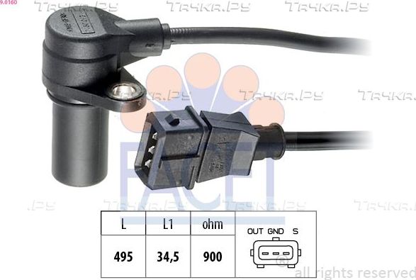 Датчик положения коленвала Facet Made in Italy - OE Equivalent для Saab 9-3 I 1998-2002. Артикул 9.0160