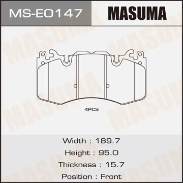 Тормозные колодки Masuma. Артикул MS-E0147