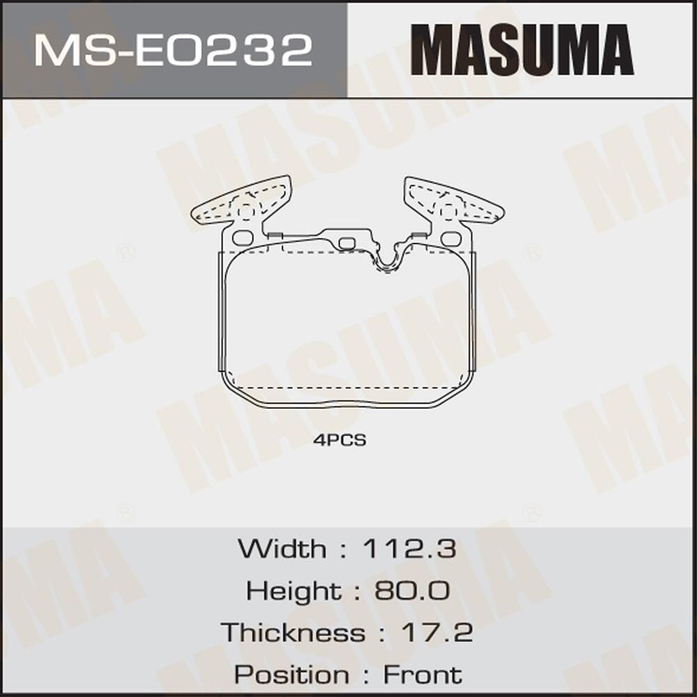 Тормозные колодки Masuma. Артикул MS-E0232