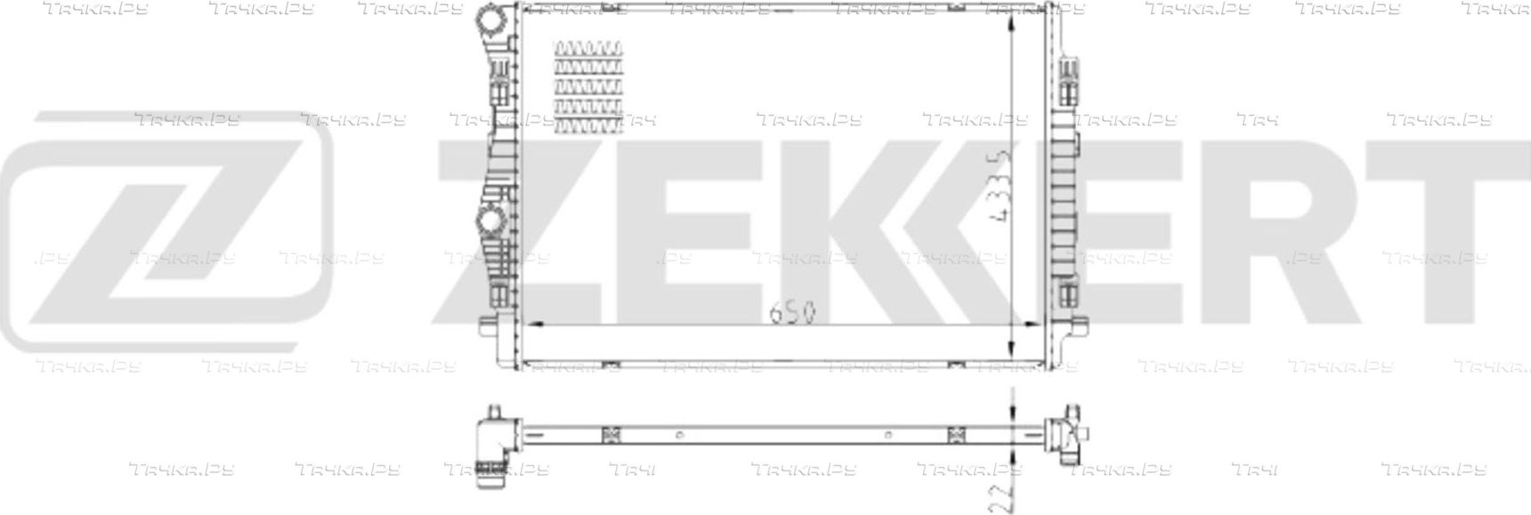 Радиатор охлаждения двигателя Zekkert (алюминий / пластик) для SEAT Ateca I 2016-2026. Артикул MK-1678