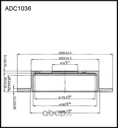 Диск тормозной HYUNDAI Tucson (04-),Santa Fe (00-) KIA Sportage (04-) задний (1ш (Allied Nippon). Артикул ADC1036