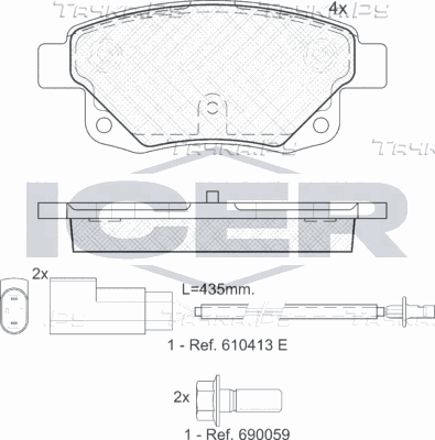 Тормозные колодки Icer. Артикул 141794