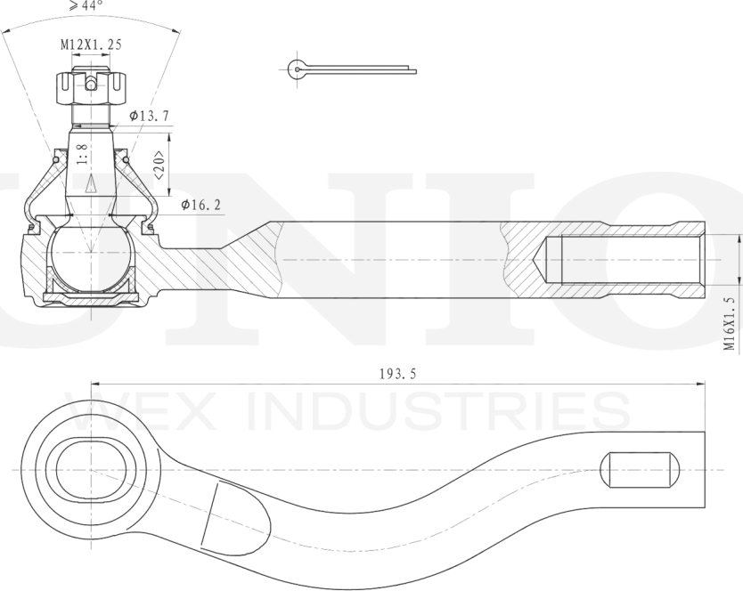 Наконечник рулевой тяги (Unio). Артикул SSP-10150