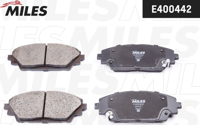 Тормозные колодки Miles (Low-Metallic) передние для Mazda 3 III (BM) 2013-2018. Артикул E400442