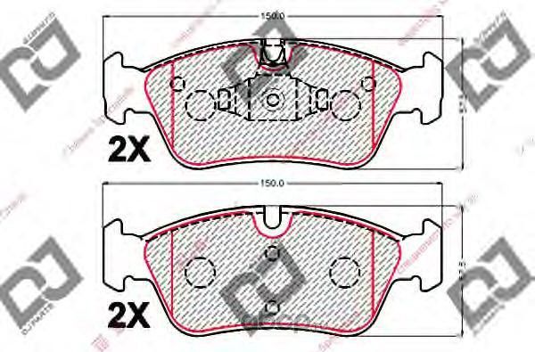 Колодки тормозные дисковые (DJ Parts). Артикул BP2128
