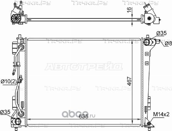 Радиатор HYUNDAI TUCSON 15-KIA SPORTAGE 15- MADE (SAT). Артикул ST100021