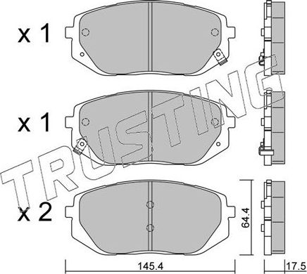 Тормозные колодки Trusting. Артикул 1300.0