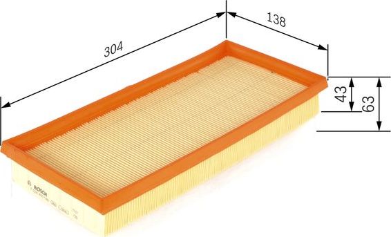 Воздушный фильтр Bosch для Subaru Trezia 2011-2014. Артикул F 026 400 140