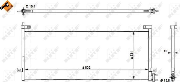 Радиатор кондиционера (конденсатор) NRF EASY FIT. Артикул 35483