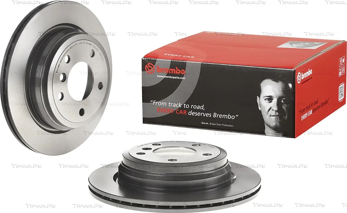 Тормозной диск Brembo UV Coated задний для BMW X1 I (E84) 2009-2015. Артикул 09.B338.21