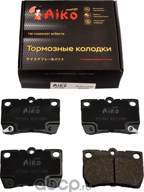Колодки TOYOTA Mark X (2004-2006) задние (Aiko). Артикул PF1494