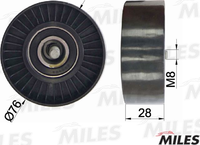 Направляющий (ведущий) ролик приводного поликлинового ремня Miles. Артикул AG03081