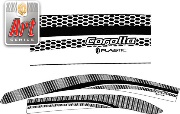Дефлекторы СА Пластик для окон (Серия "Art" графит) Toyota Corolla седан E120, E130 2004-2007. Артикул 2010031604427