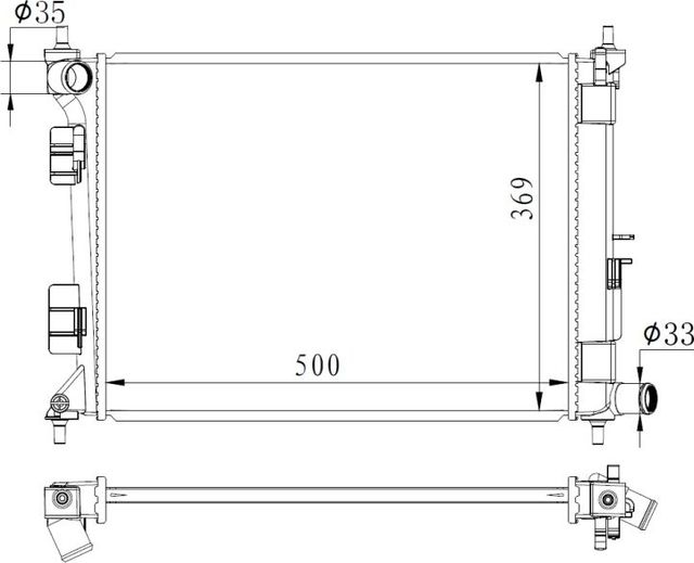 Радиатор охлаждения двигателя NRF для Hyundai i20 II 2014-2026. Артикул 59263