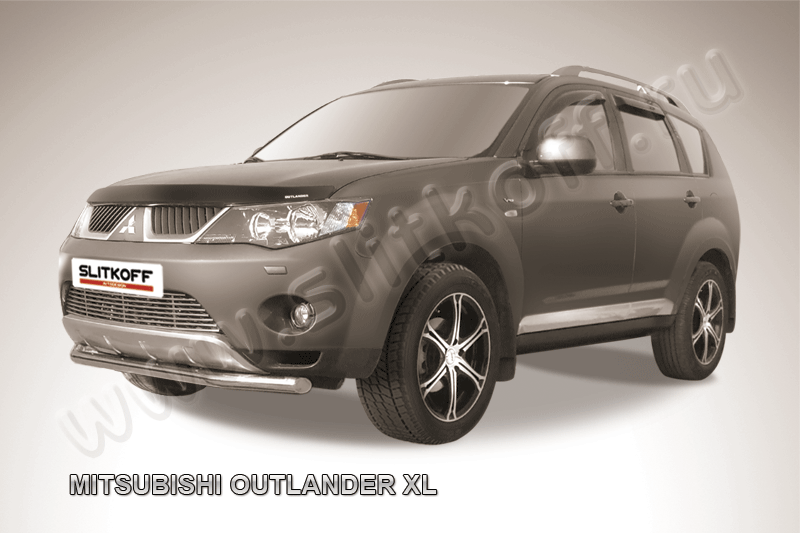 Защита Slitkoff переднего бампера d57 для Mitsubishi Outlander XL 2006-2010. Артикул MXL007