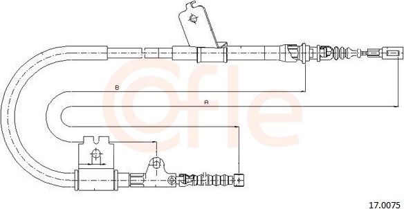 Трос ручника (тросик ручного тормоза) Cofle. Артикул 17.0075