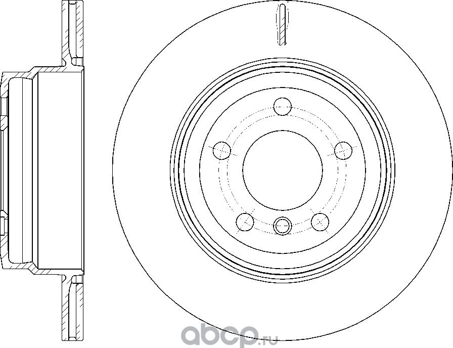 Диск тормозной вентилируемый (G-Brake). Артикул GR21040