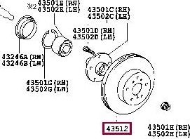 Тормозной диск Toyota. Артикул 4351205080
