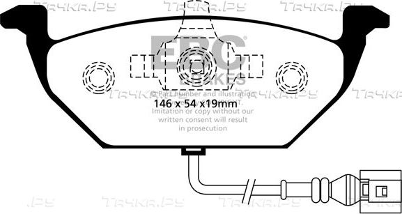 Тормозные колодки EBC Brakes передние для Volkswagen Caddy III 2004-2015. Артикул DP1329