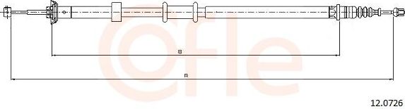 Трос ручника (тросик ручного тормоза) Cofle. Артикул 92.12.0726