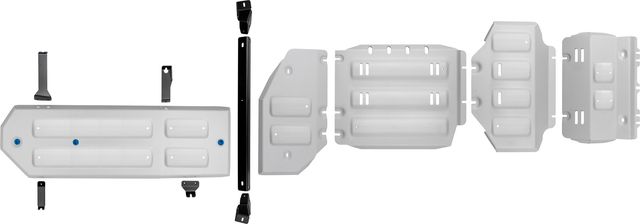 Защита алюминиевая Rival для картера, КПП, РК и топливного бака Tank 300 АКПП 4WD 2023-2026. Артикул K333.4801.1