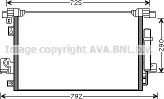Радиатор кондиционера (конденсатор) AVA (алюминий). Артикул MT5210D