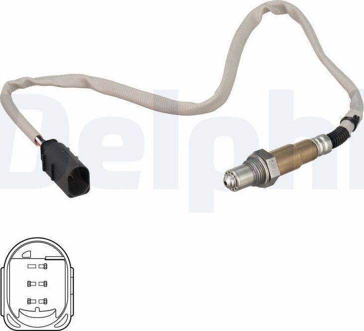 Лямбда-зонд (кислородный датчик) Delphi. Артикул ES21074-12B1