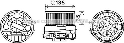 Вентилятор, мотор печки (отопителя) салона AVA. Артикул CN8303