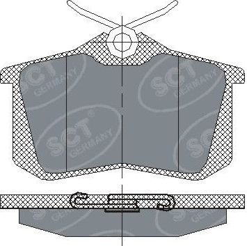 Тормозные колодки SCT-Germany задние для Audi A4 II (B6) 2000-2004. Артикул SP113