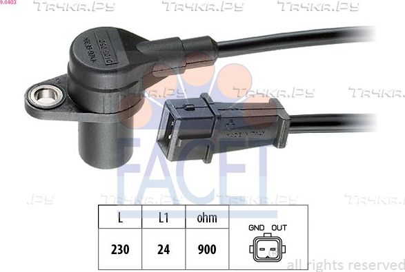 Датчик положения коленвала Facet Made in Italy - OE Equivalent. Артикул 9.0403