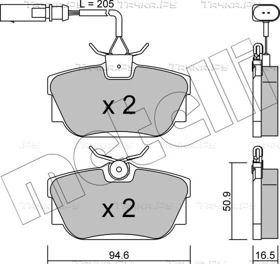 Тормозные колодки Metelli задние для Ford Galaxy I 2000-2006. Артикул 22-0346-2
