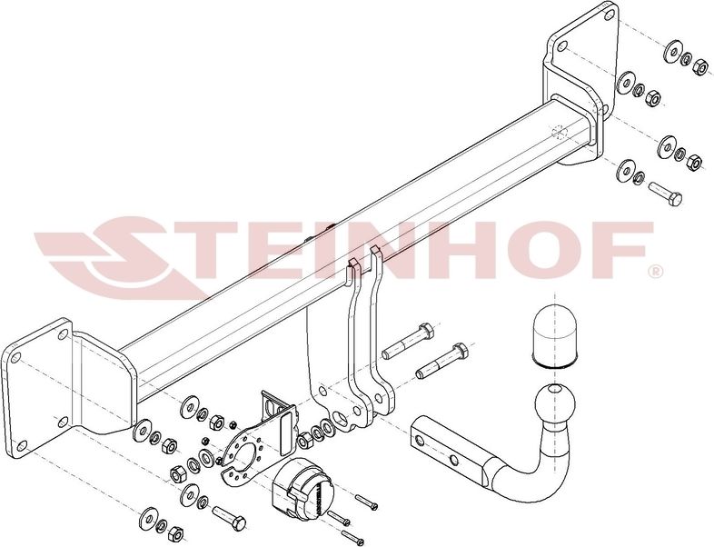 Фаркоп Steinhof для Volvo V60 II универсал (вкл. R-Design, вкл. 4WD) 2018-2026. Артикул V-316