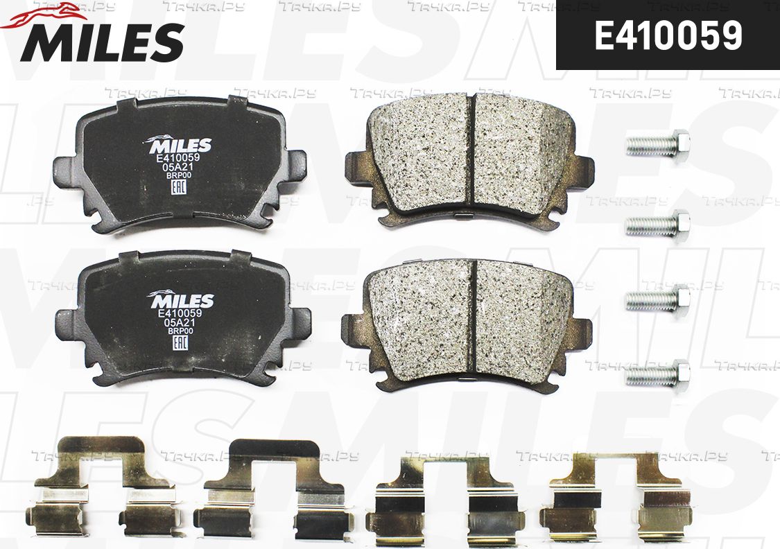 Тормозные колодки Miles (Low-Metallic) задние для Volkswagen Golf V 2003-2009. Артикул E410059