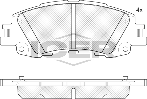 Тормозные колодки Icer для Toyota Yaris XP210 2020-2026. Артикул 182452