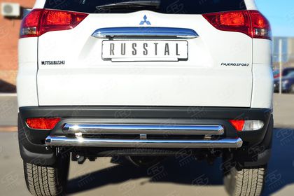 Защита RusStal заднего бампера d63 (дуга) d63 (дуга) для Mitsubishi Pajero Sport II рестайлинг 2013-2016. Артикул MPSZ-001583