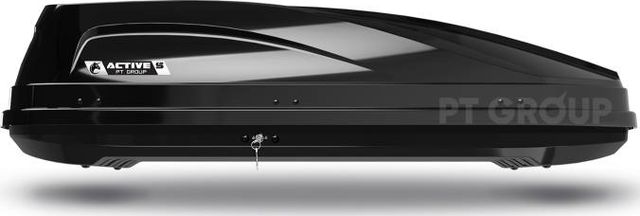 Автомобильный бокс PT Group ACTIVE S Luxe аэродинамический белый (320 л, 150х76х40 см), двустороннее открывание. Артикул UNI-XX-443902.11