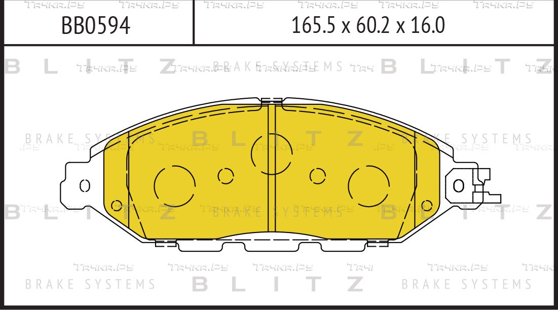КОЛОДКИ ТОРМОЗНЫЕ ПЕРЕДНИЕ NISSAN MURANO Z52 2014.10- [US] (Blitz). Артикул BB0594