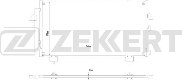 Радиатор кондиционера (конденсатор) Zekkert (алюминий) для Toyota RAV4 II (XA20) 2000-2005. Артикул MK-3068
