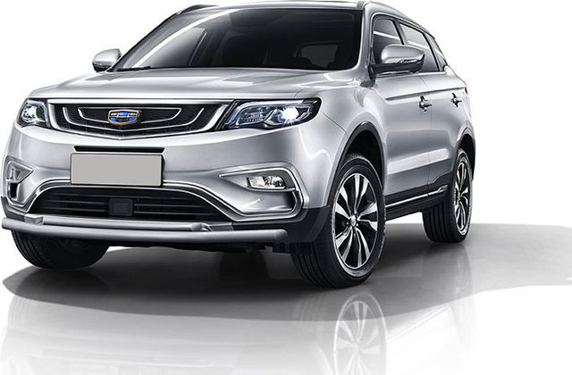 Защита Slitkoff переднего бампера d76/42 двойная для Geely Atlas 2016-2026 Серебристая. Артикул GEAT02S
